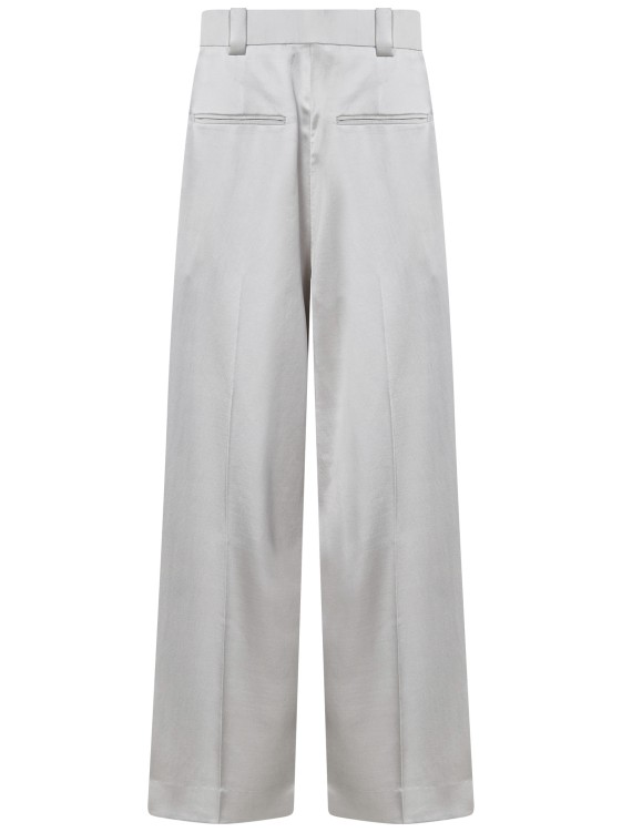Shop Khaite Ny White Satin Trousers