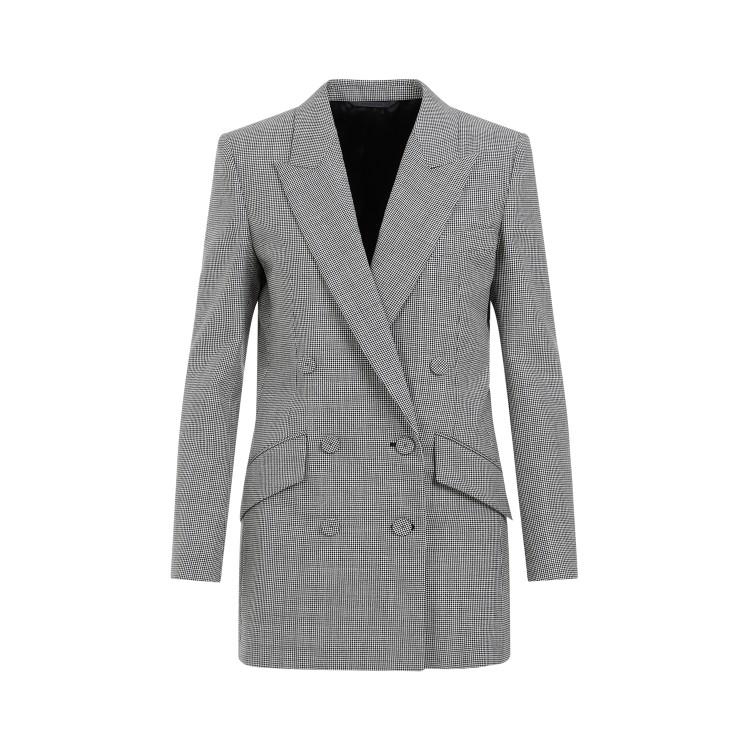 Shop Givenchy Black And White Double Breast Jacket In Grey
