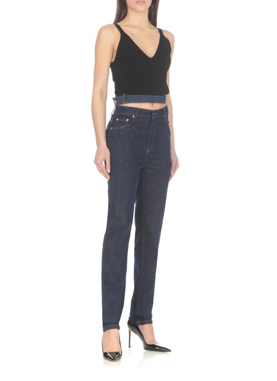 Shop Moschino Cotton Jeans In Black
