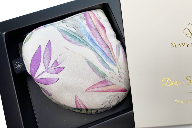 Shop Mayfairsilk Teal Pillowcase + Iridescent Garden Deep Sleep Eye Mask Gift Set In Multicolor