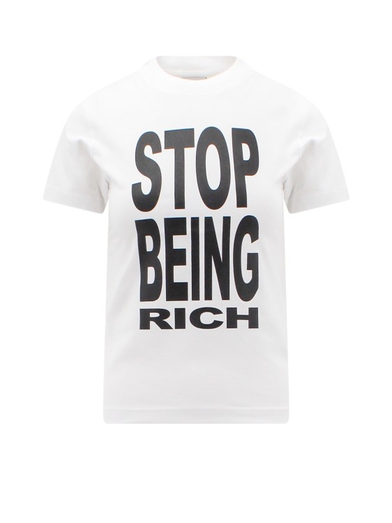 Shop Vetements Cotton T-shirt With Frontal Print In White