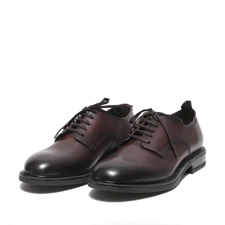 Shop Alexander Hotto Derby In Soft Dark Brown Leather