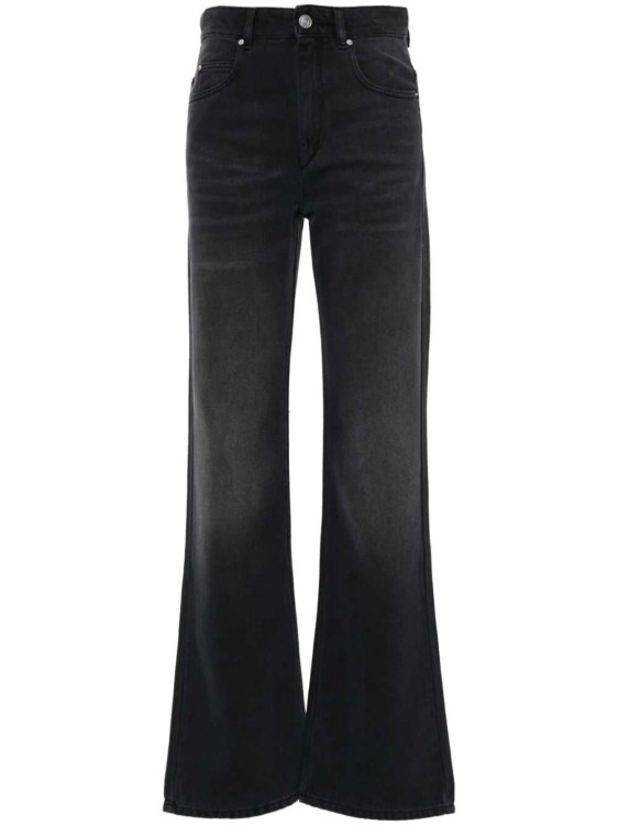 Shop Isabel Marant Belvira High-rise Bootcut Black Jeans