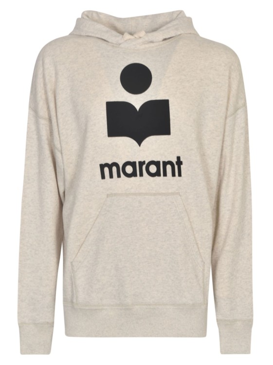 Isabel Marant Flocked Logo Hoodie In Grey