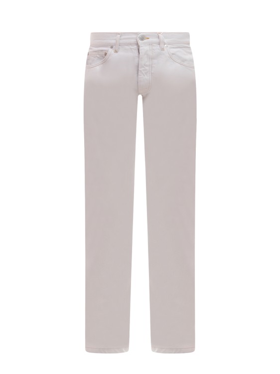 Shop Maison Margiela Cotton Jeans With Contrasting Stitching In White