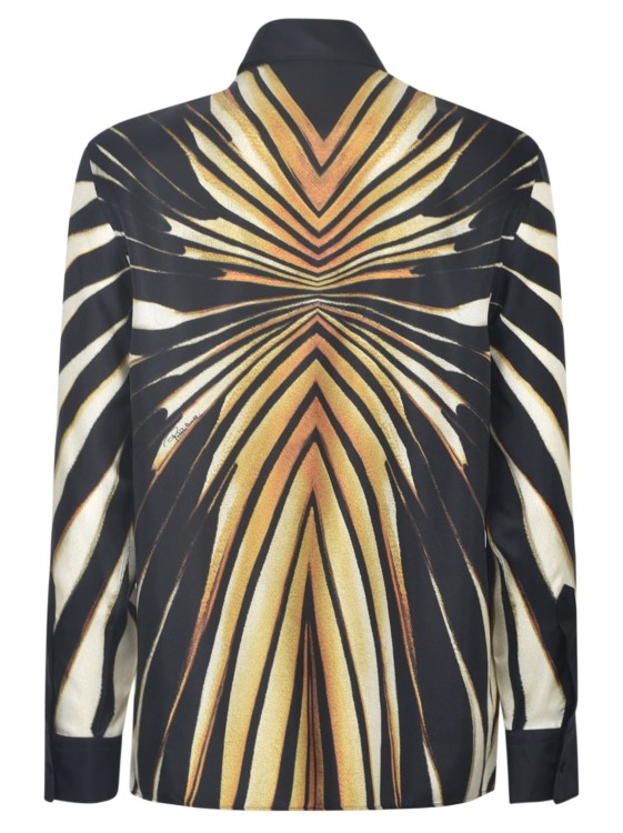 Shop Roberto Cavalli Multicolor Animalier-print Silk Shirt In Black