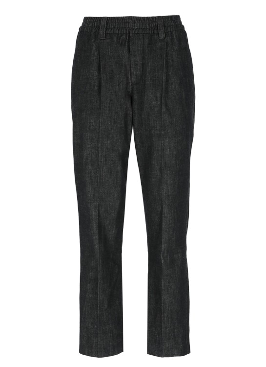 Brunello Cucinelli Cotton Trousers In Black