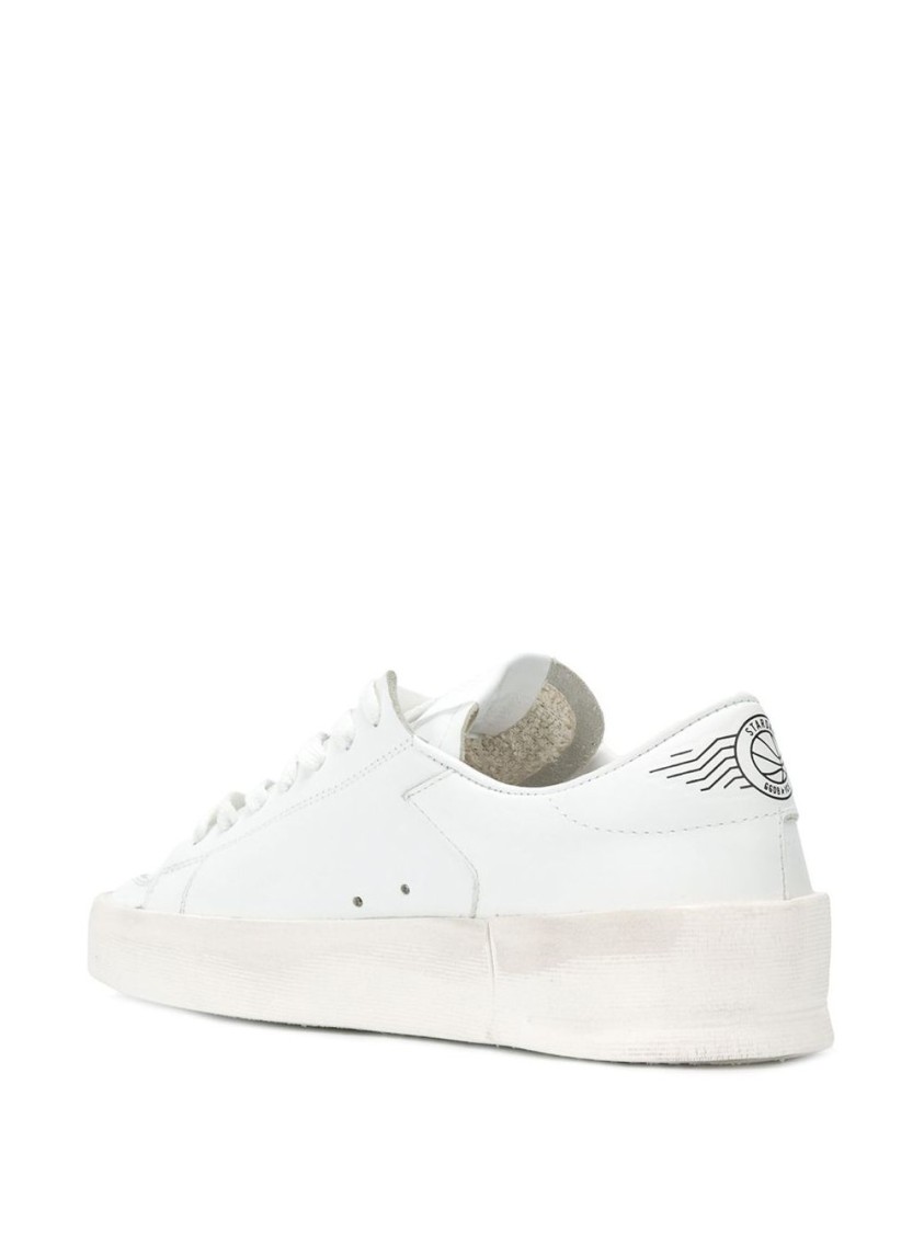 Golden Goose Deluxe Brand Round Toe White Sneakers In White
