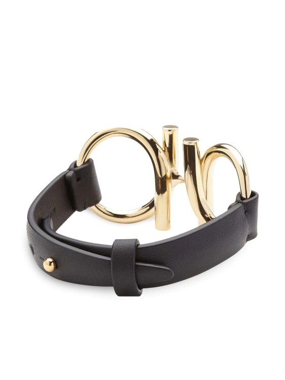 Shop Ferragamo Black Gancini Double-strand Bracelet