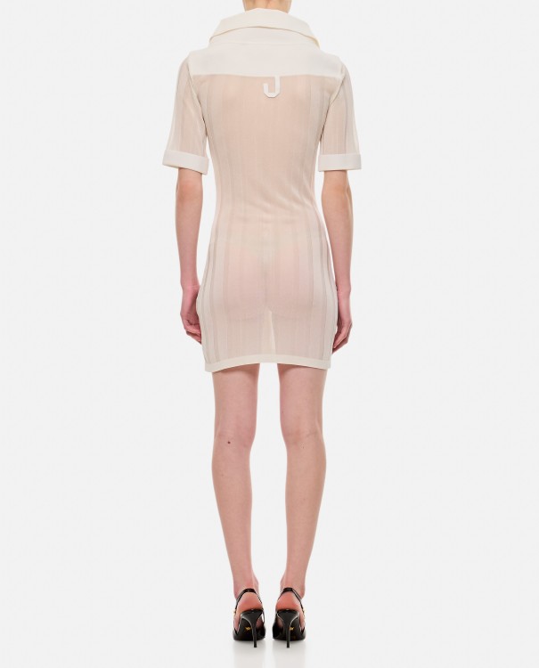 Shop Jacquemus Front Buttoned Short Dress In White