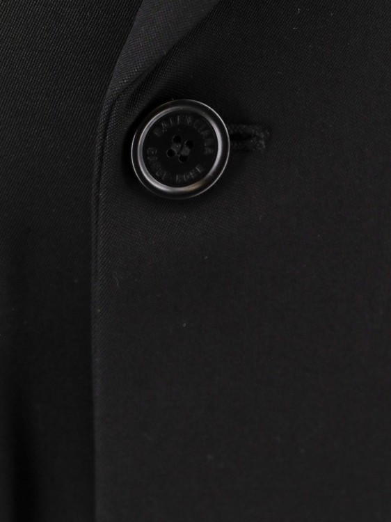 Shop Balenciaga Cinched Fitted Wool Blazer In Black