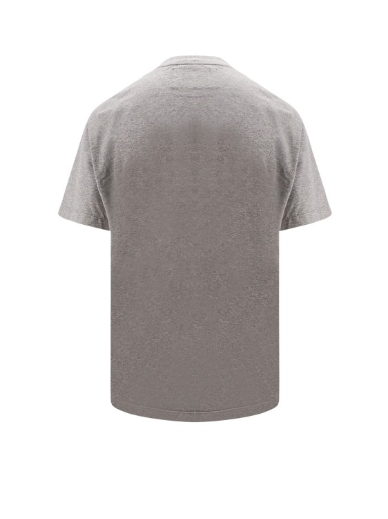 Shop Golden Goose Cotton T-shirt With Melange Effect And Iconic Logo On The Front In Grey