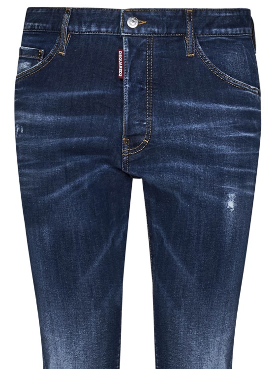 Shop Dsquared2 Blue Stretch Cotton Denim Jeans In Black