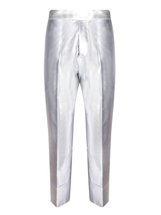 Shop Sapio Silver Lurex Canvas Trousers