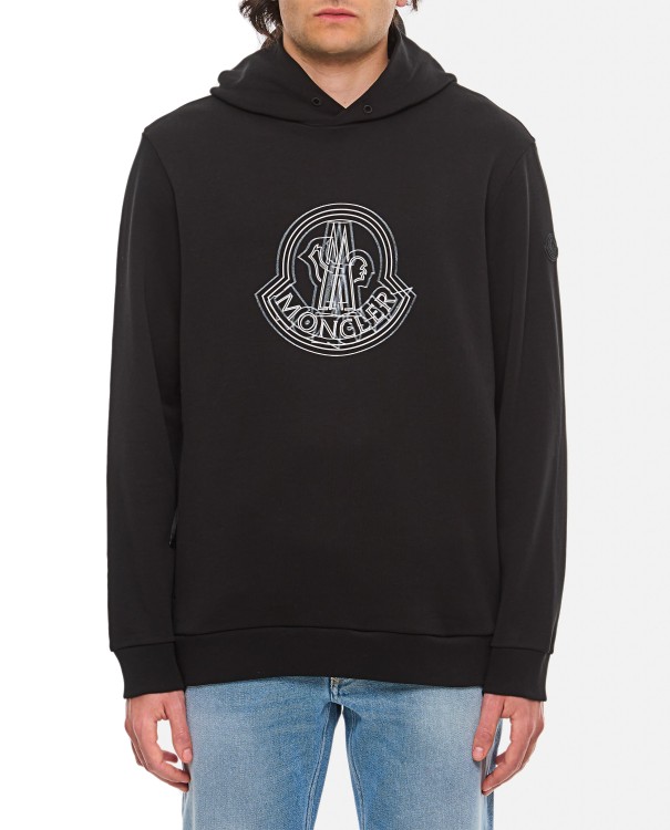 Shop Moncler Hoodie Sweater In Black