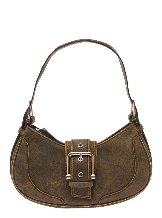 Shop Osoi Brocle' Vintage Brown Shoulder Bag In Leather In Black