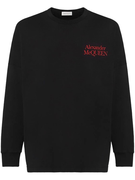 Alexander Mcqueen Black Oversized Logo T-shirt