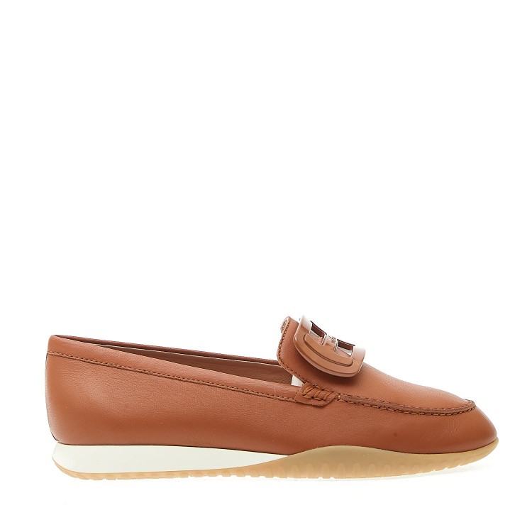Shop Hogan Olimpia Z Moccasin In Tan Leather In Brown