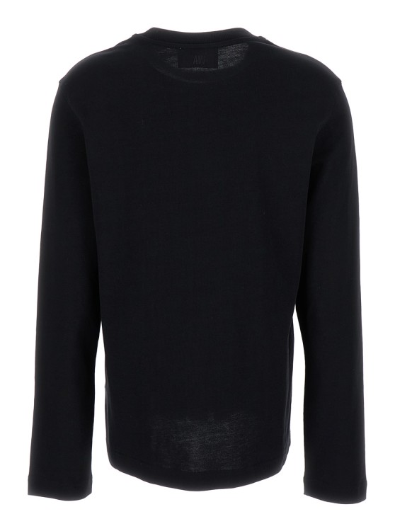 Shop Ami Alexandre Mattiussi Black Long Sleeve T-shirt With Adc Embroidery In Cotton