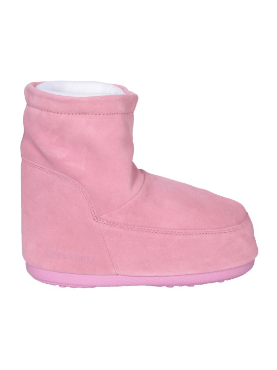 Moonboot Suede Ankle Boot In Pink