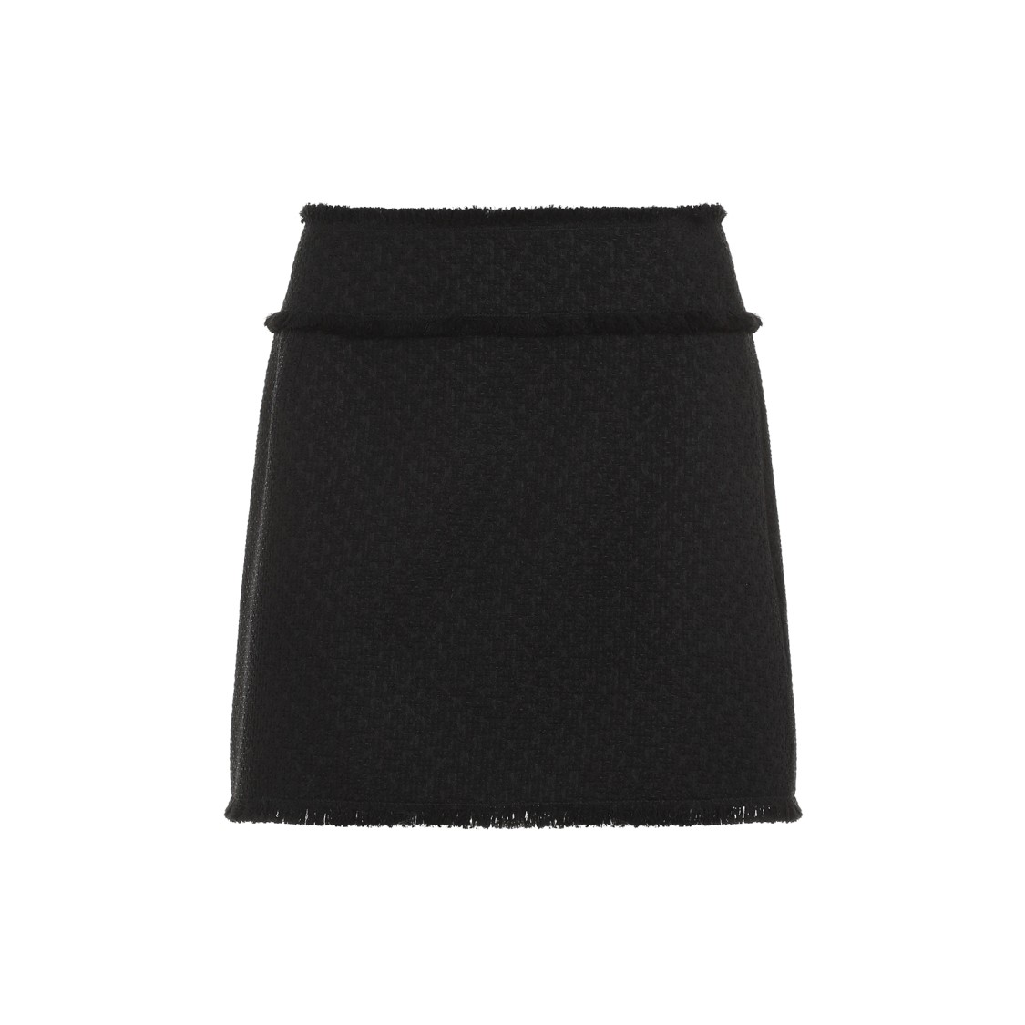 Dolce & Gabbana Rush-stitch Skirt With Side Slit In Black