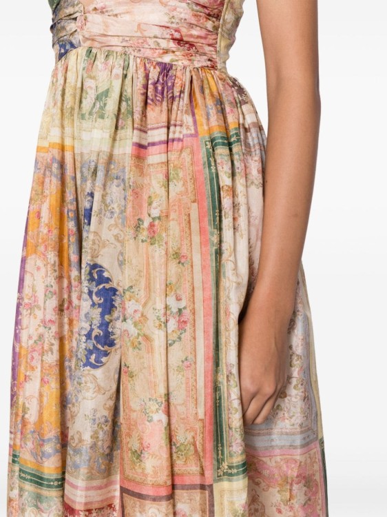 Shop Zimmermann Multicolour Silk Dress In Neutrals