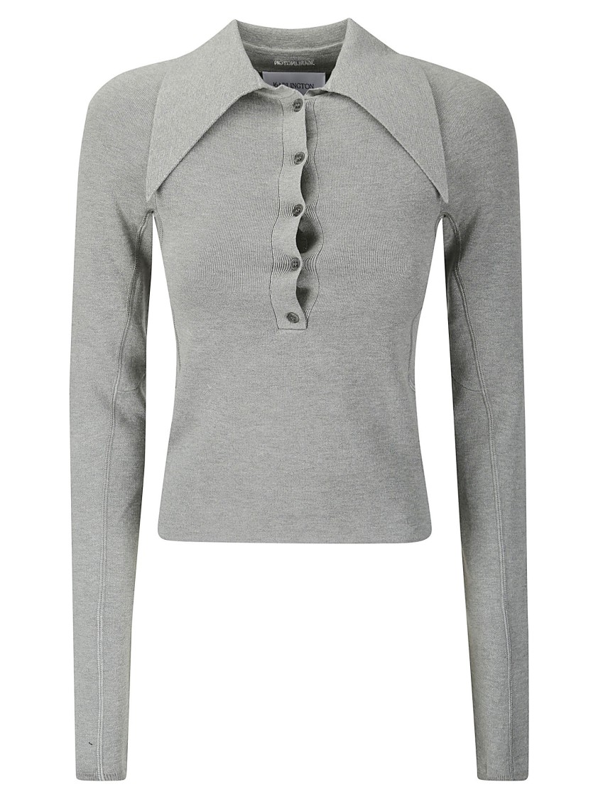 16arlington Pointed Collar Top In Grey