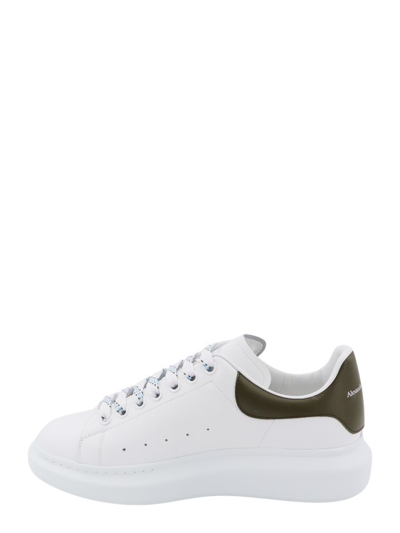 Shop Alexander Mcqueen Leather Sneakers With Back Contrasting Patch In White