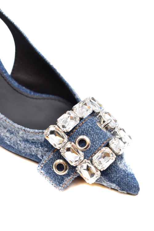 Shop Dolce & Gabbana Blue Slingback Sandals