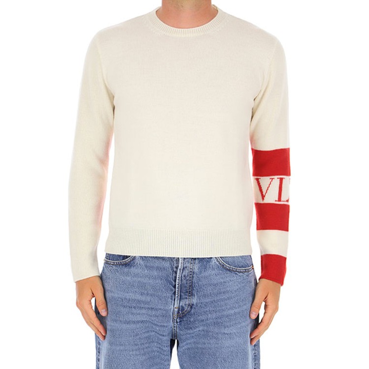 Shop Valentino Berger Wool Sweater In Grey