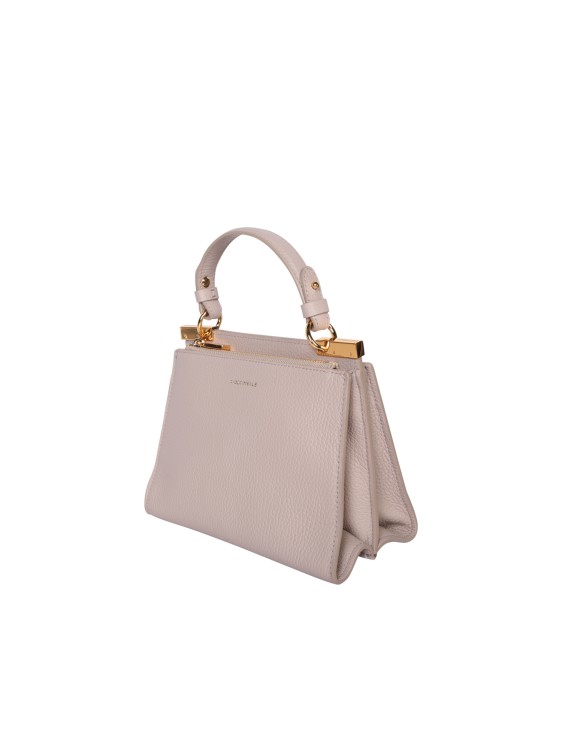 Shop Coccinelle Saffiano Leather Bag In Powder Pink In Grey