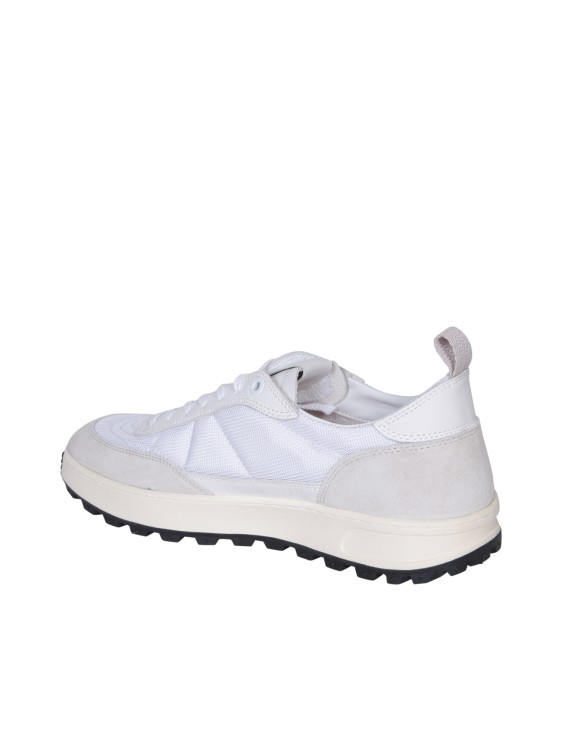 Shop Date Leather And Breathable Mesh Sneakers In White