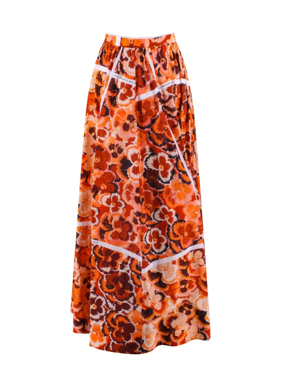 Shop Vivetta Cotton Skirt With Floral Print In Multicolor