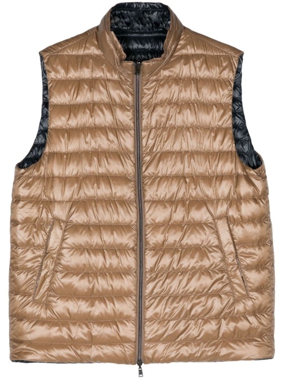 Herno Down-feather Quilted Reversible Jacket In Neutrals