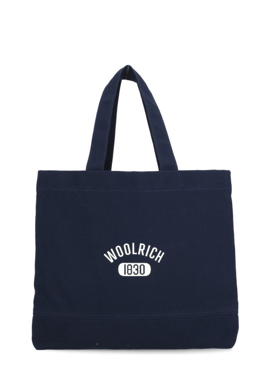 Woolrich Logo-print Canvas Tote Bag In Blue