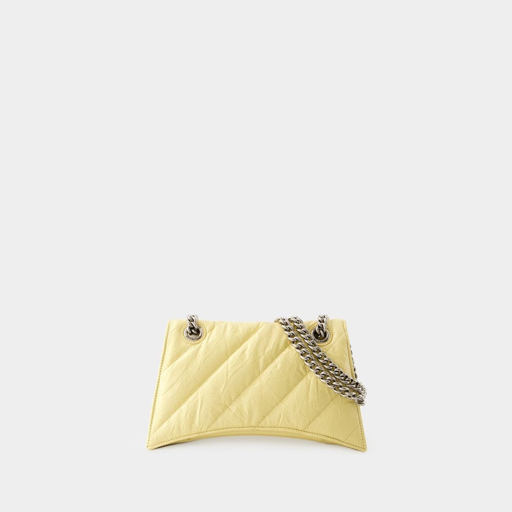 Shop Balenciaga Crush Chain S Crossbody - Leather - Yellow