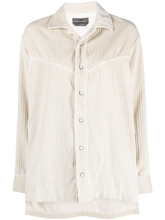 Shop Lorena Antoniazzi White Spread Collar Shirt In Neutrals