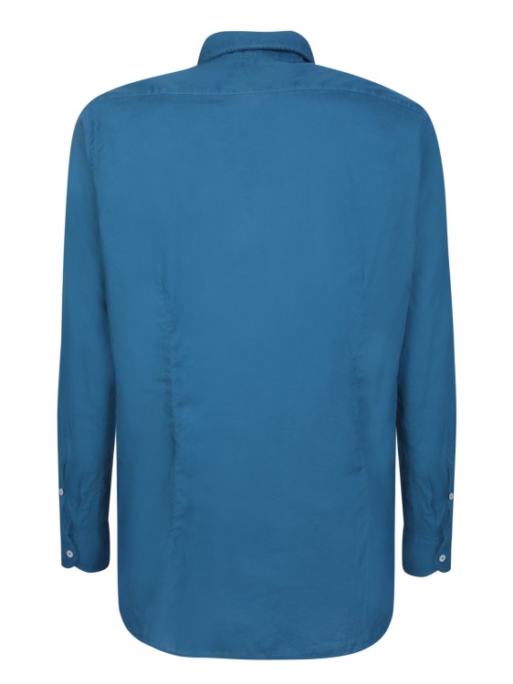 Shop Lardini Teal Long-sleeved Shirt In Blue