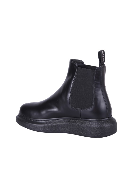 Shop Alexander Mcqueen Chelsea Leather Ankle Boots In Black
