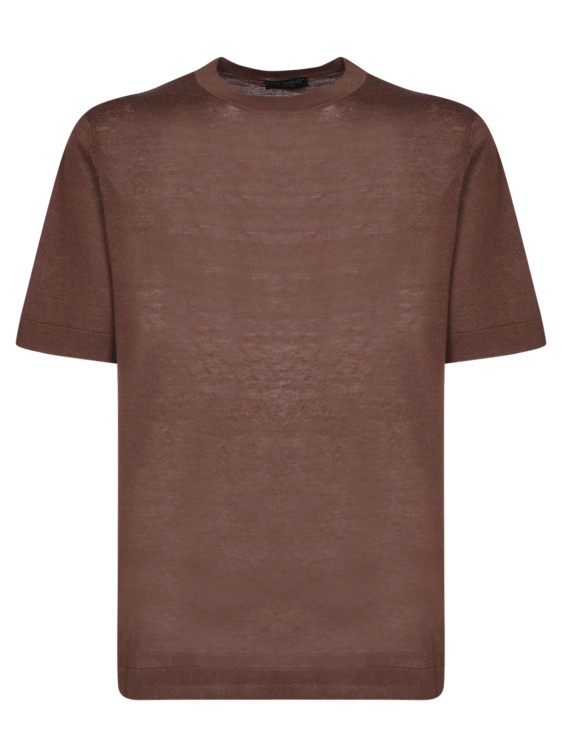 Shop Dell'oglio Short Sleeve Brown T-shirt