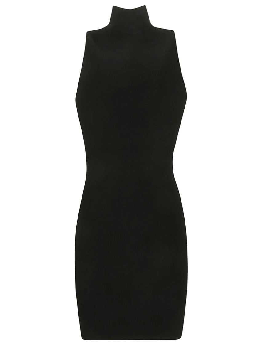 Diesel Mini Black Dress With Oval D Cut Out Detai In Viscose L In Black