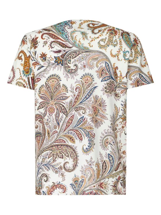 Shop Etro White Paisley Prints Polo Shirt