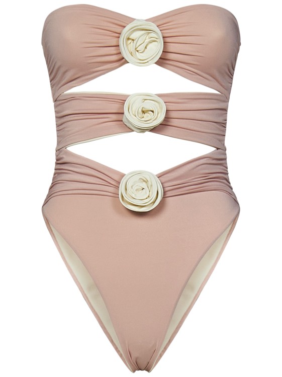 La Reveche Vesna Quartz Rose Lycra Bandeau One-piece Swimsuit In Pink