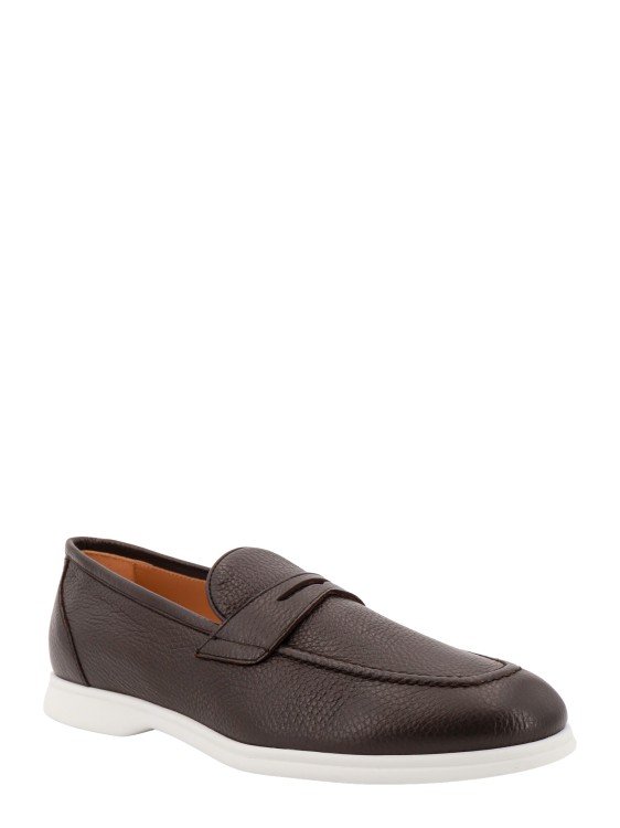 Shop Kiton Leather Loafer In Brown