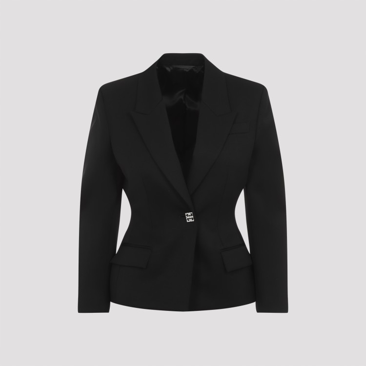 Givenchy Elegant Wool Blazer With Signature 4g Emblem In Black