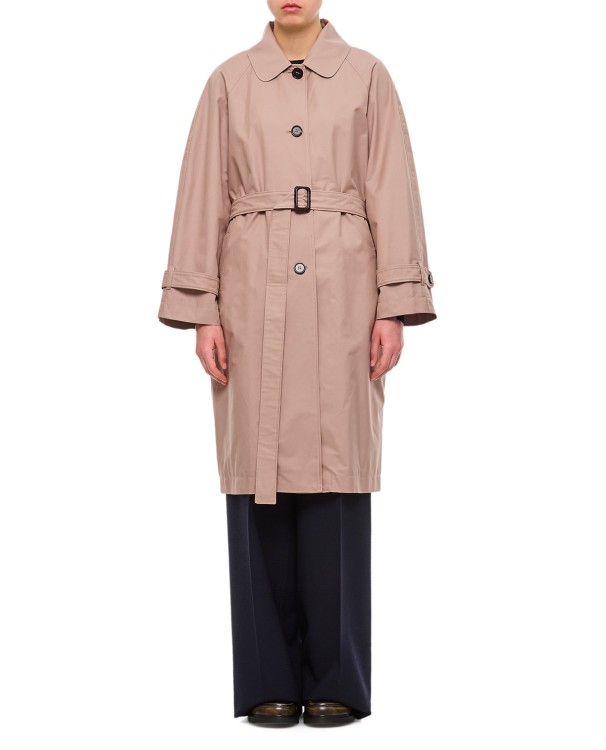 Max Mara Ftrench Single Breasted Coat In Pink