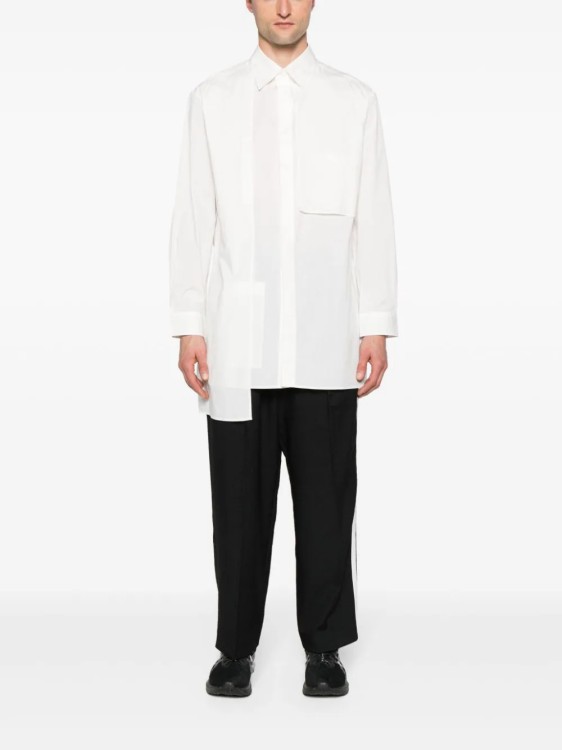 Shop Y-3 White Layered Poplin Shirt