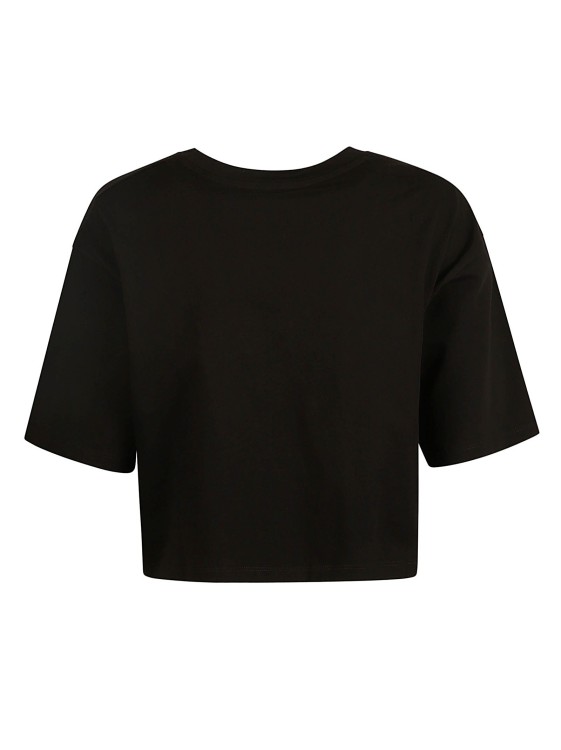 Shop Balmain Logo-print Cropped T-shirt In Black