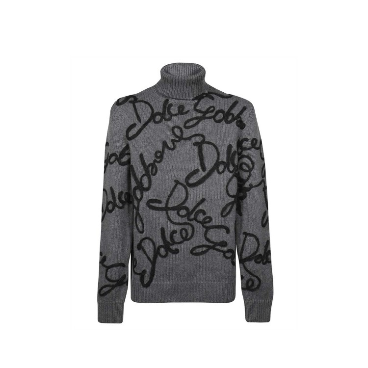 Shop Dolce & Gabbana Roll Neck Jumper In Grey