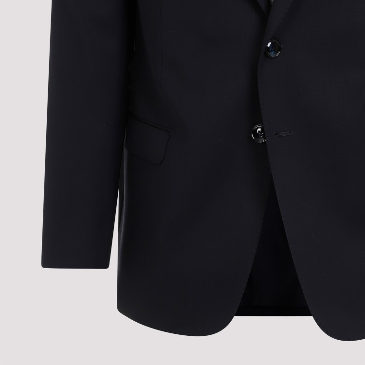 Giorgio Armani Single-breasted Wool Suit In Blue